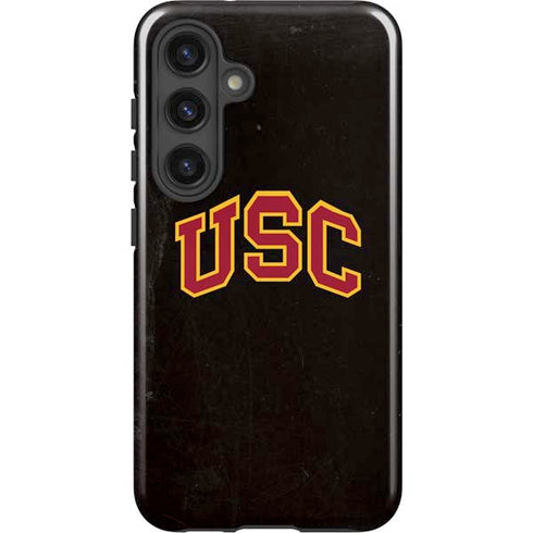 University of Southern California USC Logo Black Distressed Galaxy S25 Impact Case