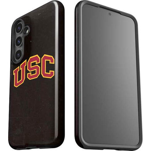 University of Southern California USC Logo Black Distressed Galaxy S25 Impact Case