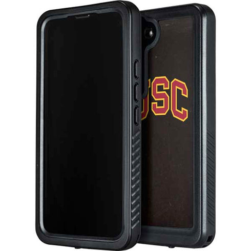 University of Southern California USC Logo Black Distressed Galaxy S24 Plus Waterproof Case