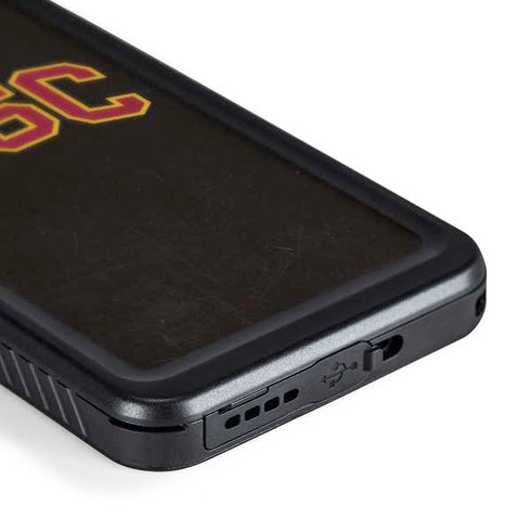 University of Southern California USC Logo Black Distressed Galaxy S24 Plus Waterproof Case