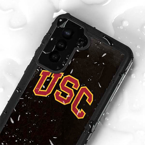 University of Southern California USC Logo Black Distressed Galaxy S24 Plus Waterproof Case