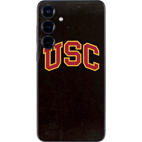 University of Southern California USC Logo Black Distressed Galaxy S25 Skin