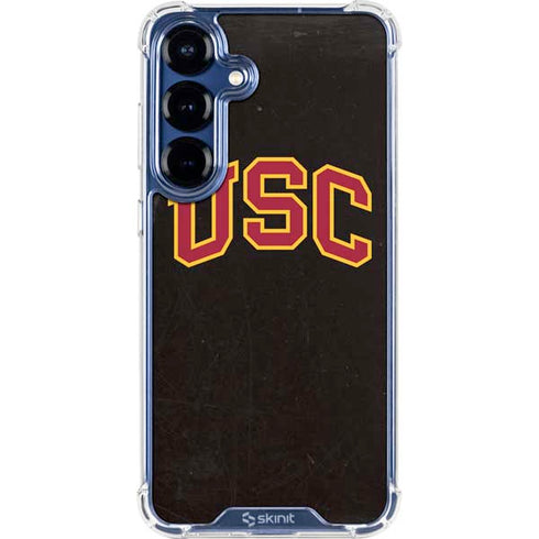 University of Southern California USC Logo Black Distressed Galaxy S25 Plus Clear Case