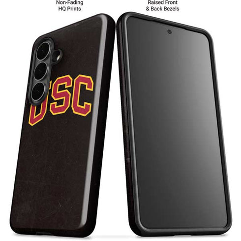 University of Southern California USC Logo Black Distressed Galaxy S26 Impact Case