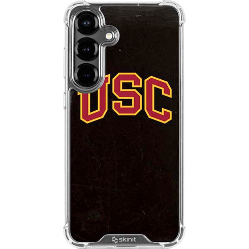 University of Southern California USC Logo Black Distressed Galaxy S26 Plus Clear Case