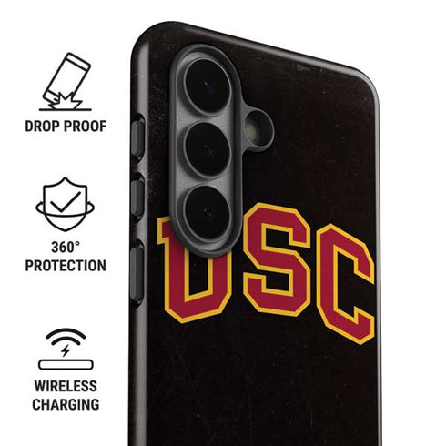 University of Southern California USC Logo Black Distressed Galaxy S26 Plus Impact Case
