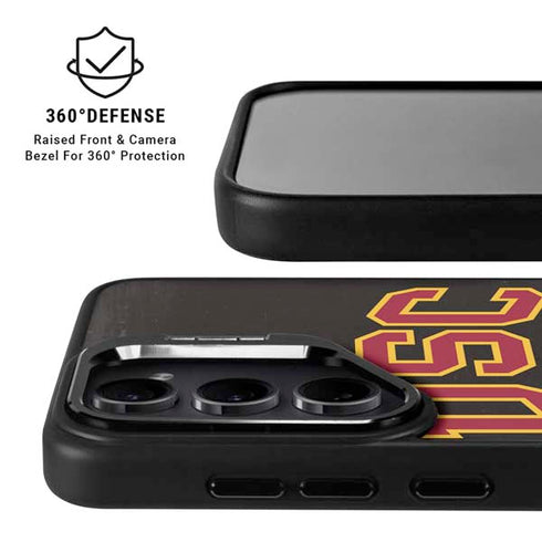 University of Southern California USC Logo Black Distressed Galaxy S26 Plus Kickstand Case