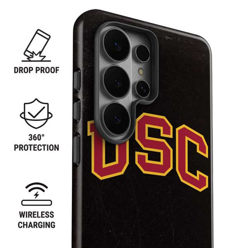 University of Southern California USC Logo Black Distressed Galaxy S26 Ultra Impact Case