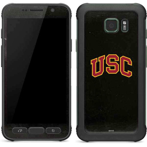 University of Southern California USC Logo Black Distressed Galaxy S7 Active Skin