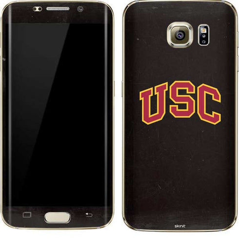 University of Southern California USC Logo Black Distressed Galaxy S7 Edge Skin