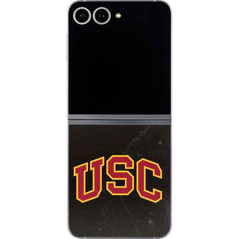 University of Southern California USC Logo Black Distressed Galaxy Z Flip6 Skin