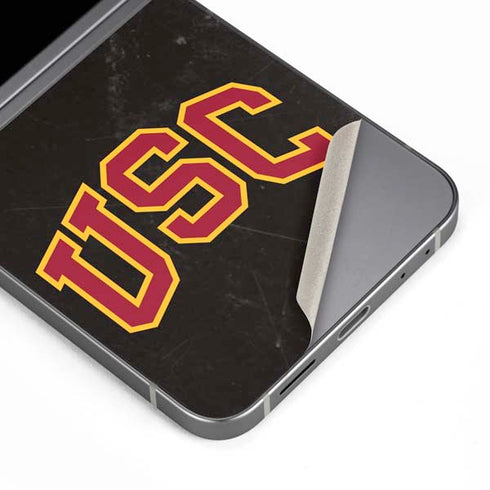 University of Southern California USC Logo Black Distressed Galaxy Z Flip6 Skin