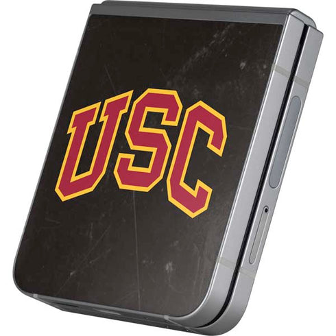 University of Southern California USC Logo Black Distressed Galaxy Z Flip6 Skin