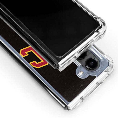 University of Southern California USC Logo Black Distressed Galaxy Z Fold5 5G Clear Case
