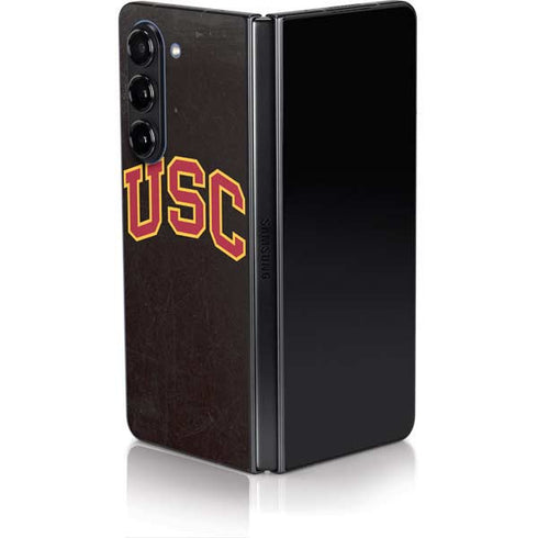 University of Southern California USC Logo Black Distressed Galaxy Z Fold5 5G Skin