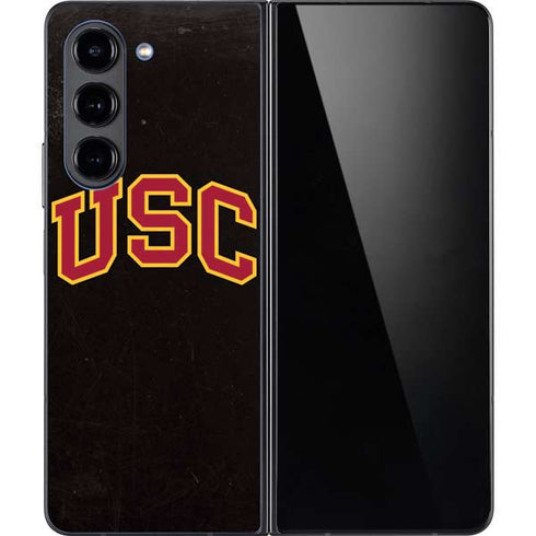 University of Southern California USC Logo Black Distressed Galaxy Z Fold5 5G Skin