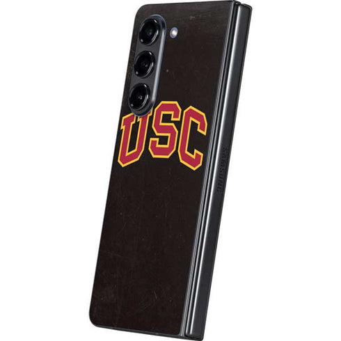 University of Southern California USC Logo Black Distressed Galaxy Z Fold5 5G Skin