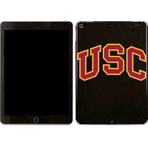 University of Southern California USC Logo Black Distressed iPad Skins