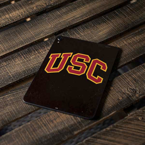 University of Southern California USC Logo Black Distressed Apple iPad Pro Skin