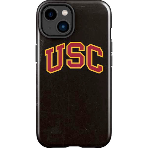 University of Southern California USC Logo Black Distressed iPhone 15 Impact Case