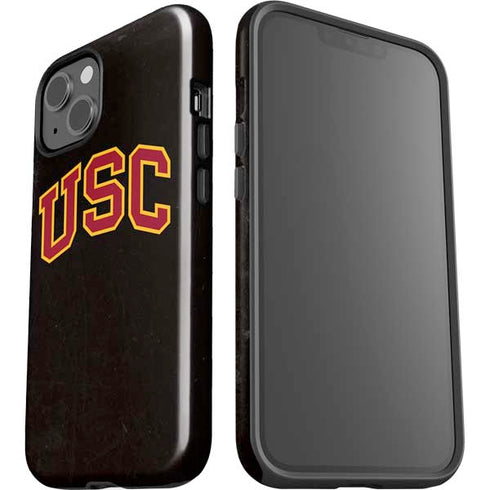 University of Southern California USC Logo Black Distressed iPhone 15 Impact Case