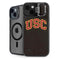 University of Southern California USC Logo Black Distressed iPhone 15 Plus Kickstand Case