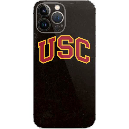 University of Southern California USC Logo Black Distressed iPhone 15 Pro Max Skin