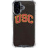 University of Southern California USC Logo Black Distressed iPhone 16 Clear Case