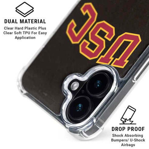 University of Southern California USC Logo Black Distressed iPhone 16 MagSafe Case