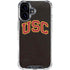 University of Southern California USC Logo Black Distressed iPhone 16 Plus Clear Case