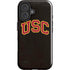 University of Southern California USC Logo Black Distressed iPhone 16 Plus Impact Case