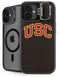 University of Southern California USC Logo Black Distressed iPhone 16 Plus Kickstand Case