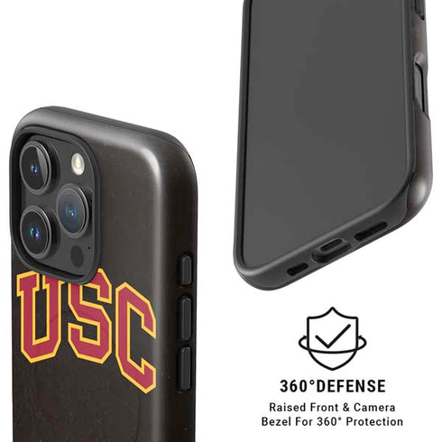 University of Southern California USC Logo Black Distressed iPhone 16 Pro Magsafe Impact Case