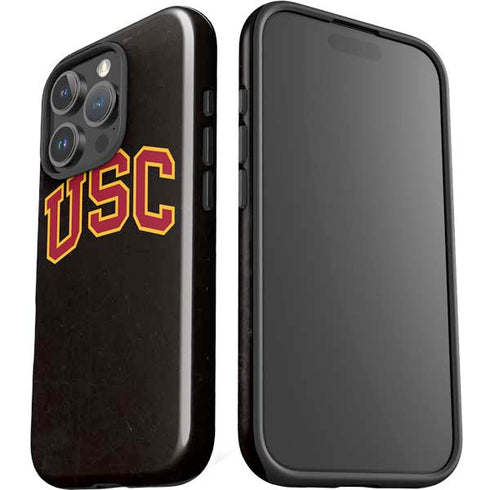 University of Southern California USC Logo Black Distressed iPhone 16 Pro Max Impact Case
