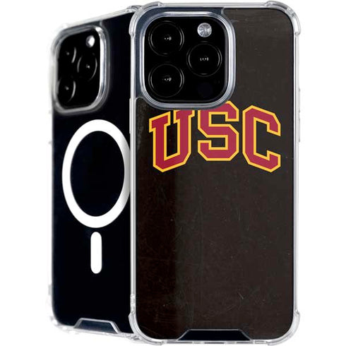 University of Southern California USC Logo Black Distressed iPhone 16 Pro Max MagSafe Case