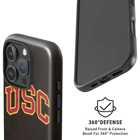 University of Southern California USC Logo Black Distressed iPhone 16 Pro Max Magsafe Impact Case