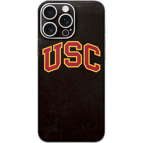 University of Southern California USC Logo Black Distressed iPhone 16 Pro Max Skin