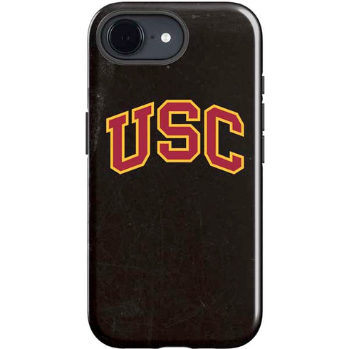 University of Southern California USC Logo Black Distressed iPhone 16e Impact Case