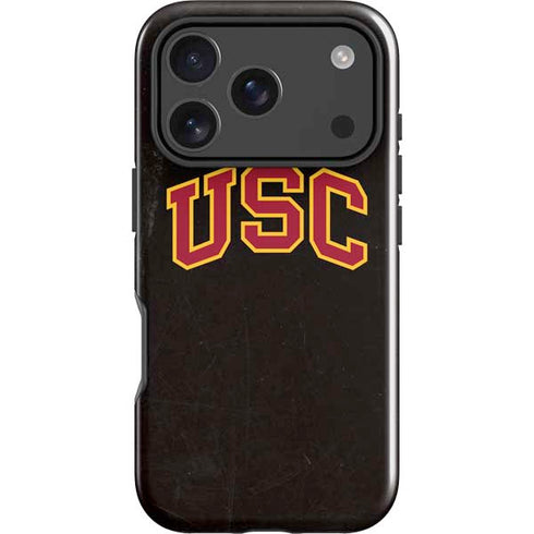 University of Southern California USC Logo Black Distressed iPhone 18 Pro Impact Case