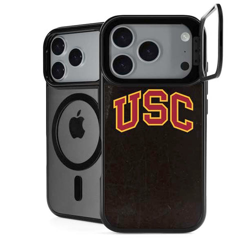 University of Southern California USC Logo Black Distressed iPhone 18 Pro Kickstand Case