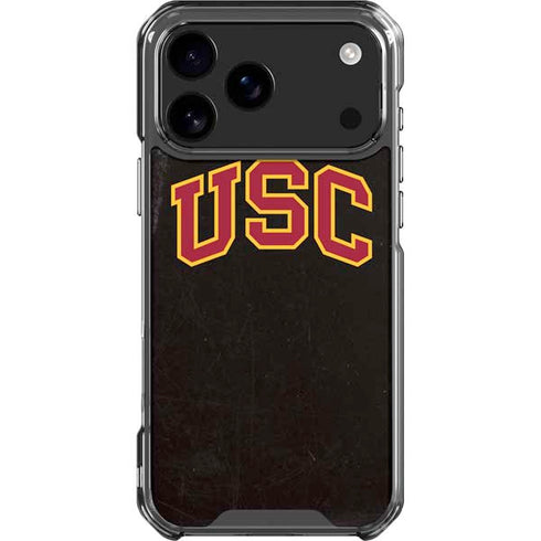 University of Southern California USC Logo Black Distressed iPhone 18 Pro Max Clear Case
