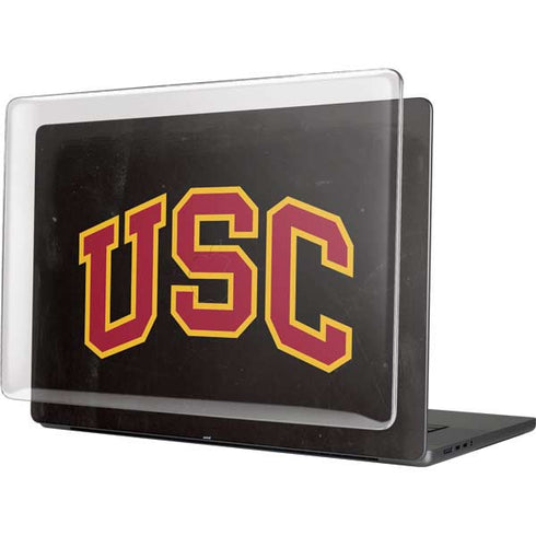 University of Southern California USC Logo Black Distressed MacBook Cases