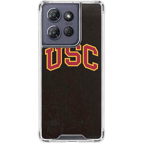 University of Southern California USC Logo Black Distressed Moto G 5G (2025) Clear Case