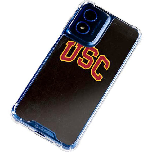 University of Southern California USC Logo Black Distressed Moto G 5G (2024) Clear Case
