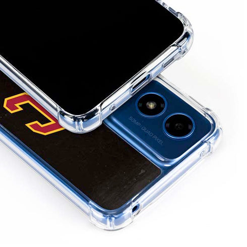University of Southern California USC Logo Black Distressed Moto G 5G (2024) Clear Case