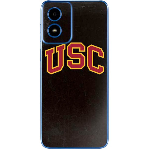 University of Southern California USC Logo Black Distressed Moto G Play 4G (2024) Skin
