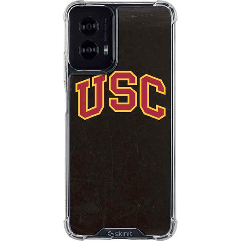 University of Southern California USC Logo Black Distressed Moto G Power 5G (2024) Clear Case
