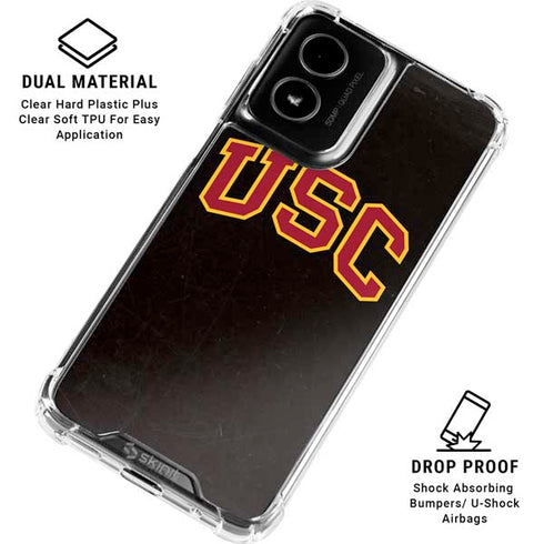 University of Southern California USC Logo Black Distressed Moto G Power 5G (2024) Clear Case