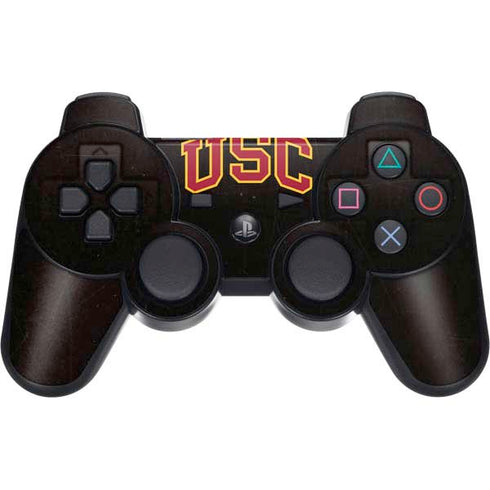 University of Southern California USC Logo Black Distressed PS3 Dual Shock wireless controller Skin