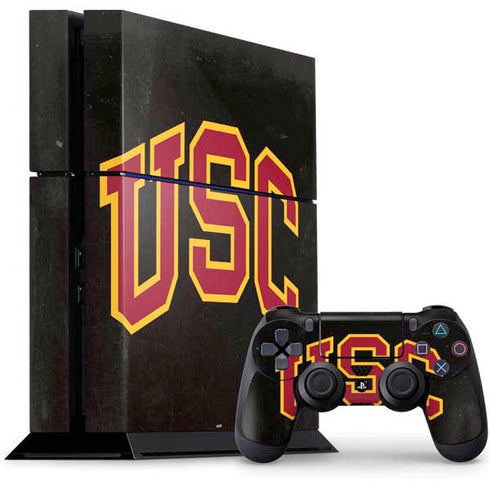 University of Southern California USC Logo Black Distressed PlayStation PS4 Skins